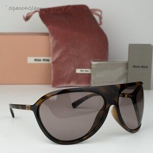 NEW Miu Miu MUA01S RUNWAY 11Z06I Havana Purple Brown Pilot Unisex Sunglasses